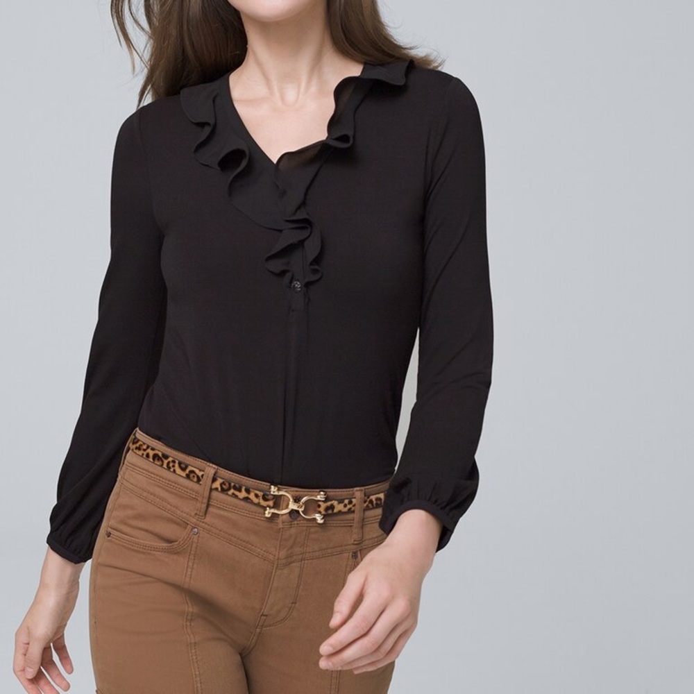 WHBM LS Button Front Tee
